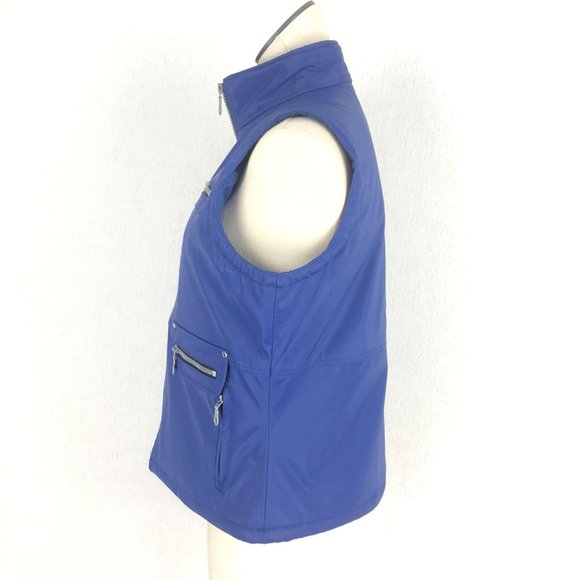 Highway Sport VTG Women's Size Medium Blue Full Zip Vest Sleeveless Pockets - Picture 2 of 9